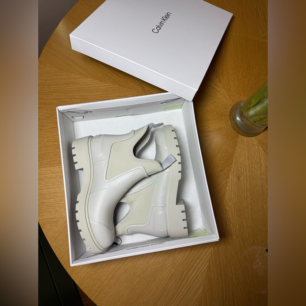 Calvin Klein Women's Off-White Ankle Booties